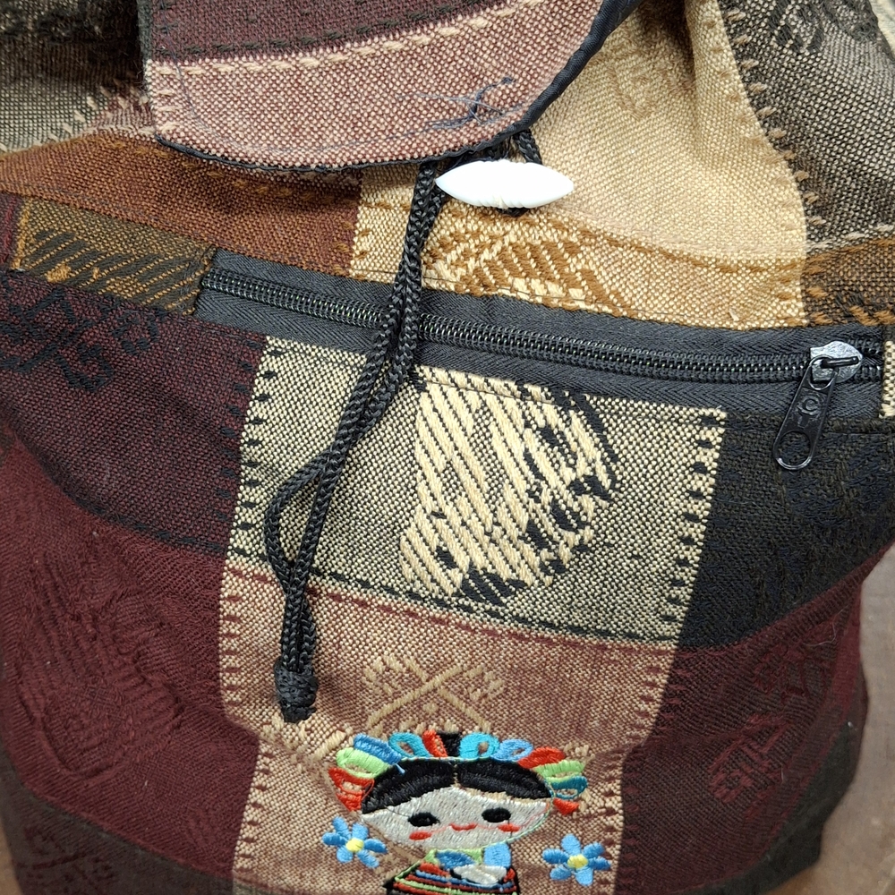 Embroidered Patchwork Backpack - image 2